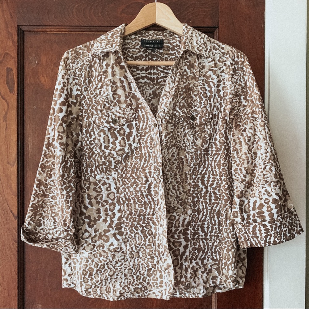 Cheetah print button down
